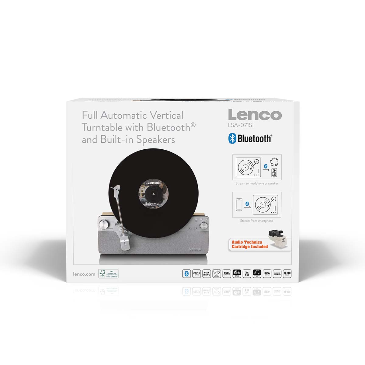 Volautomatische verticale platenspeler met ingebouwde luidsprekers en Bluetooth® Silver - Afbeelding 15