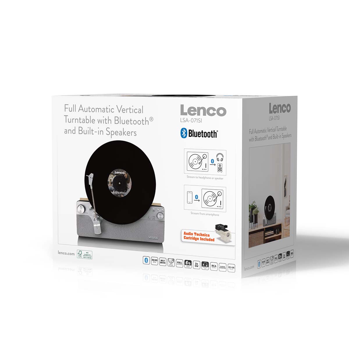 Volautomatische verticale platenspeler met ingebouwde luidsprekers en Bluetooth® Silver - Afbeelding 16