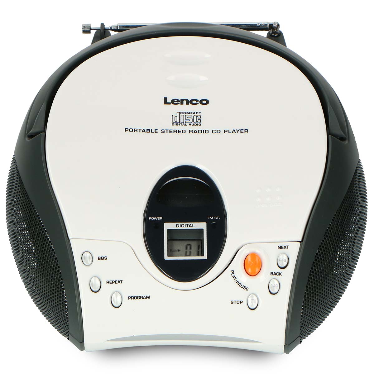 Draagbare stereo FM radio met CD-speler