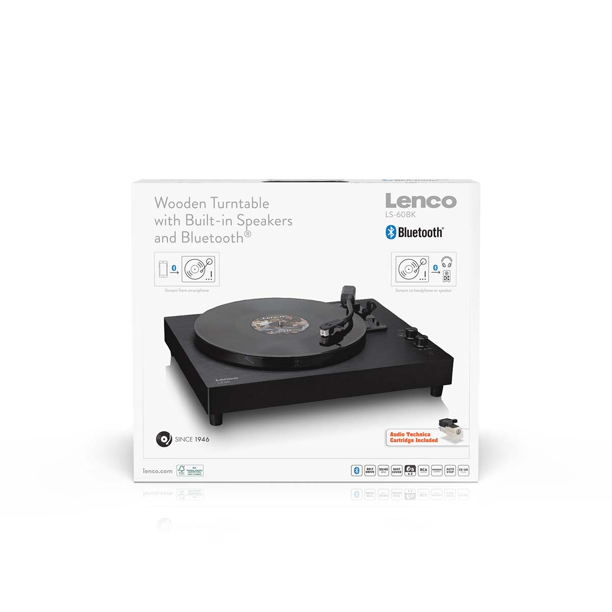 Houten platenspeler met ingebouwde speakers en Bluetooth® - Afbeelding 14