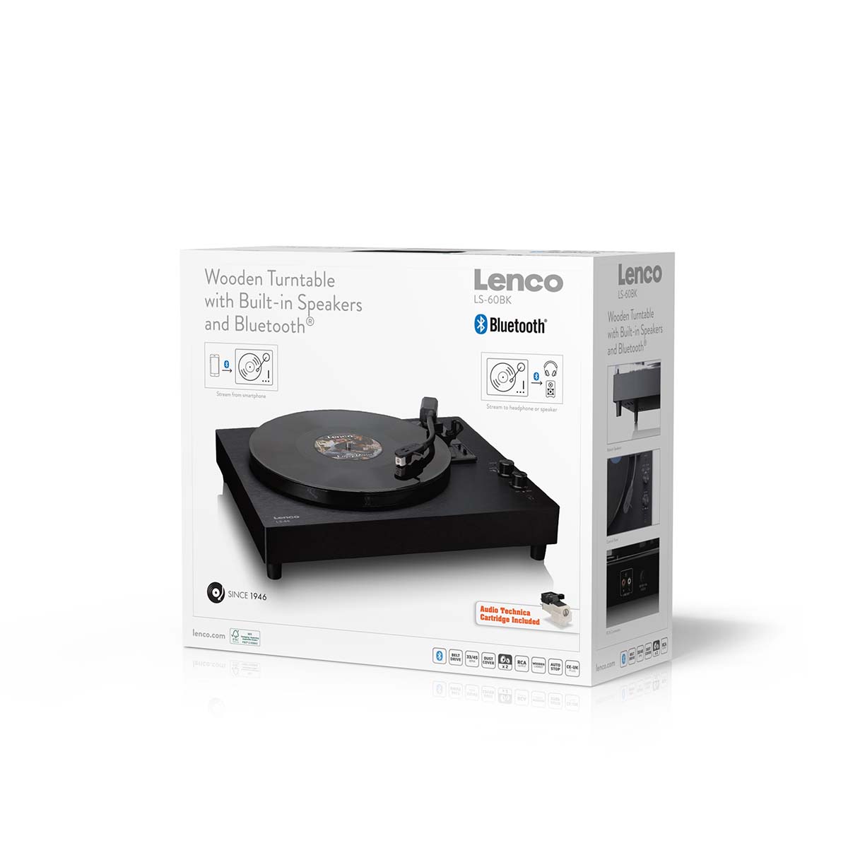 Houten platenspeler met ingebouwde speakers en Bluetooth® - Afbeelding 15