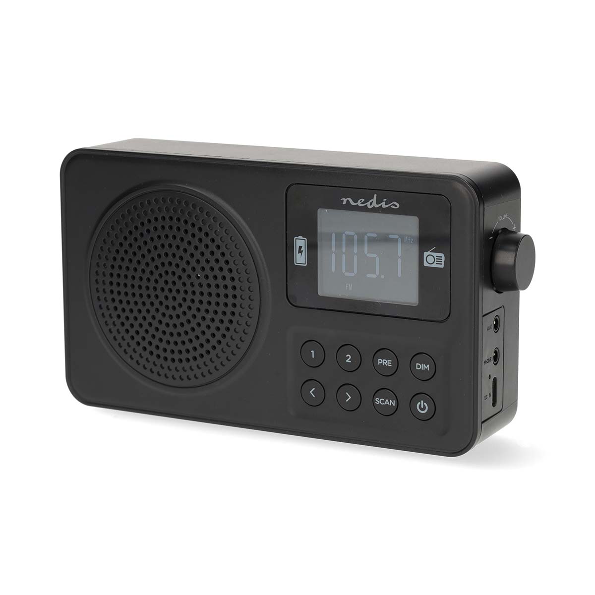 FM-Radio | Draagbaar Model | FM | Accu gevoed / USB Gevoed | Digitaal | 2 W | Schermdiagonaal: 1.77 " | Zwart-Wit Scherm | Bluetooth® | Koptelefoonoutput | Zwart - Afbeelding 5