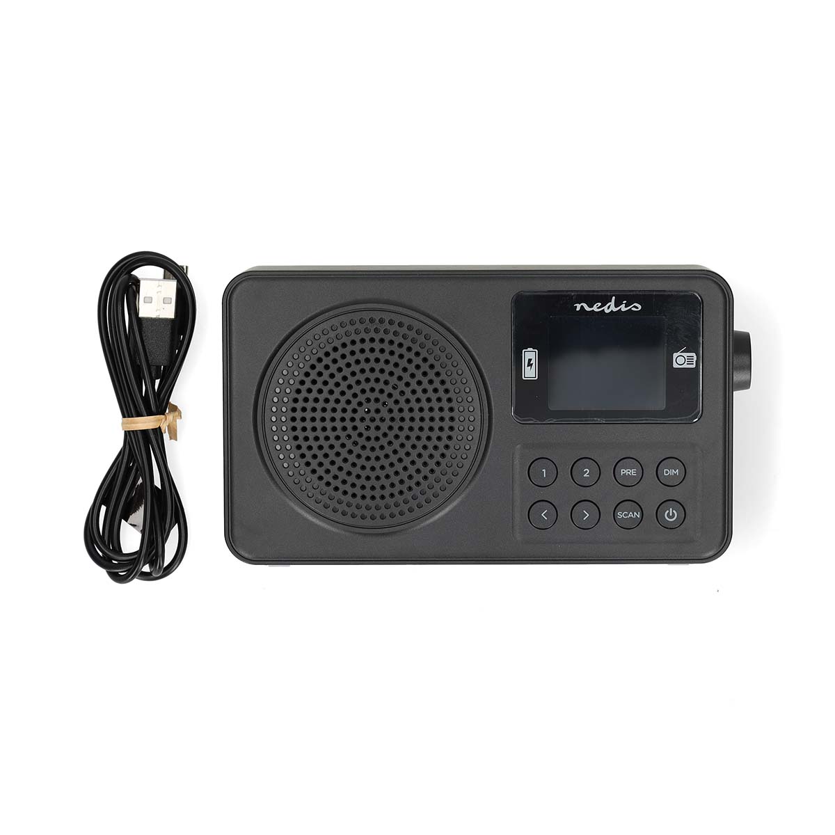 FM-Radio | Draagbaar Model | FM | Accu gevoed / USB Gevoed | Digitaal | 2 W | Schermdiagonaal: 1.77 " | Zwart-Wit Scherm | Bluetooth® | Koptelefoonoutput | Zwart - Afbeelding 9