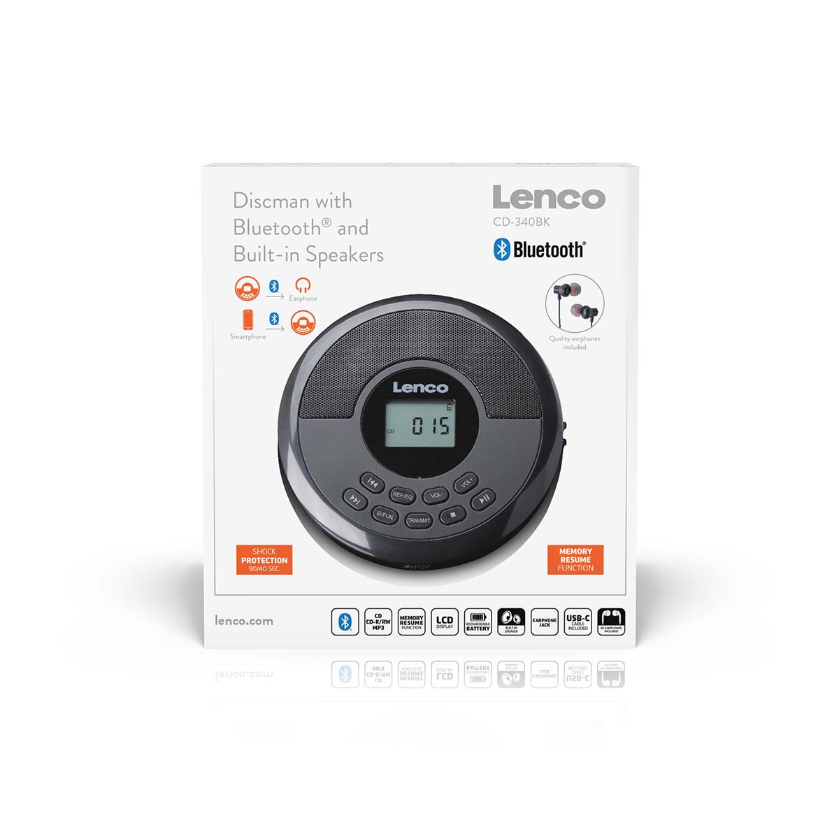 Discman met Bluetooth® en ingebouwde luidsprekers - Afbeelding 9