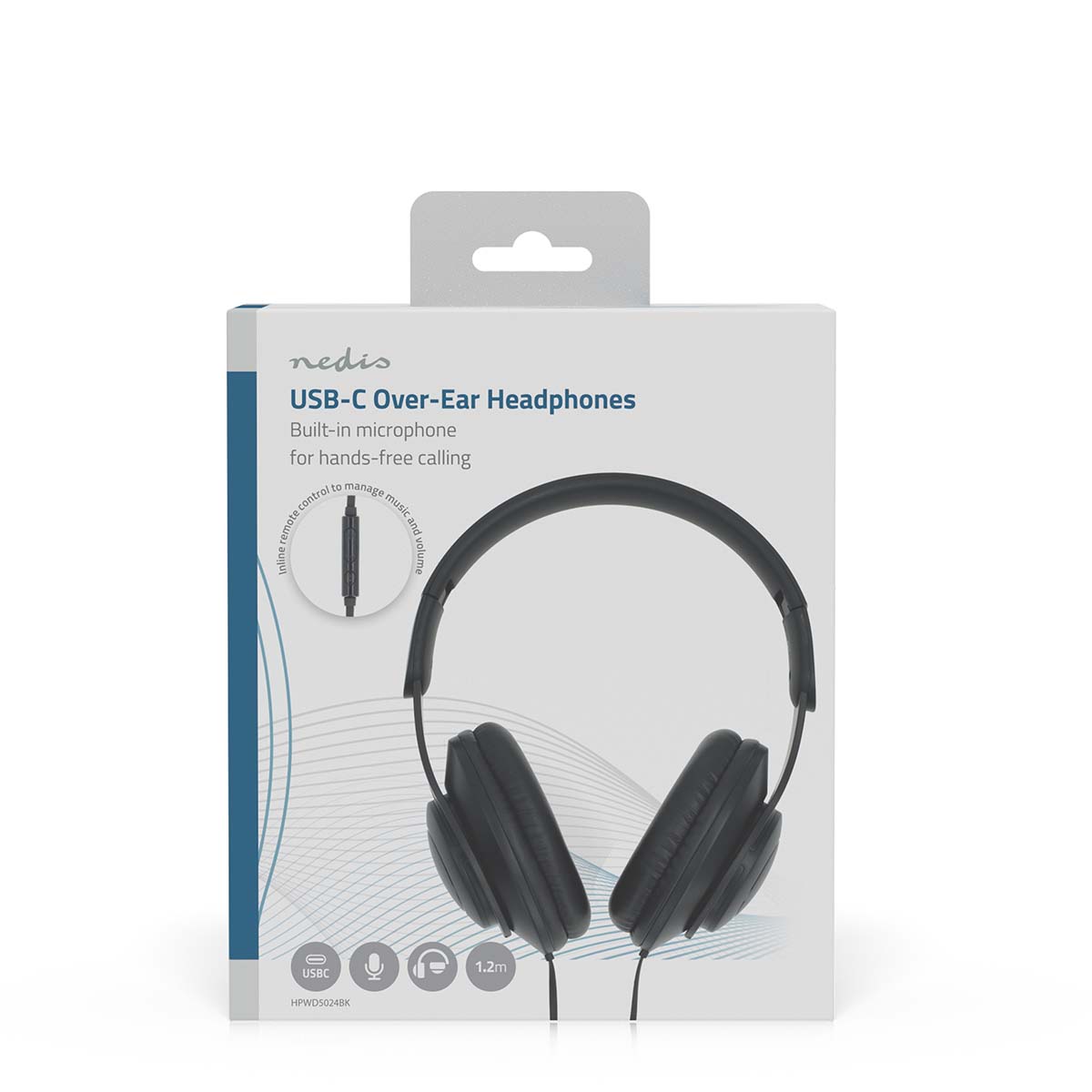 Bedrade Over-ear Koptelefoon | USB-C™ | Kabellengte: 1.20 m | Volumebediening | Zwart - Afbeelding 7