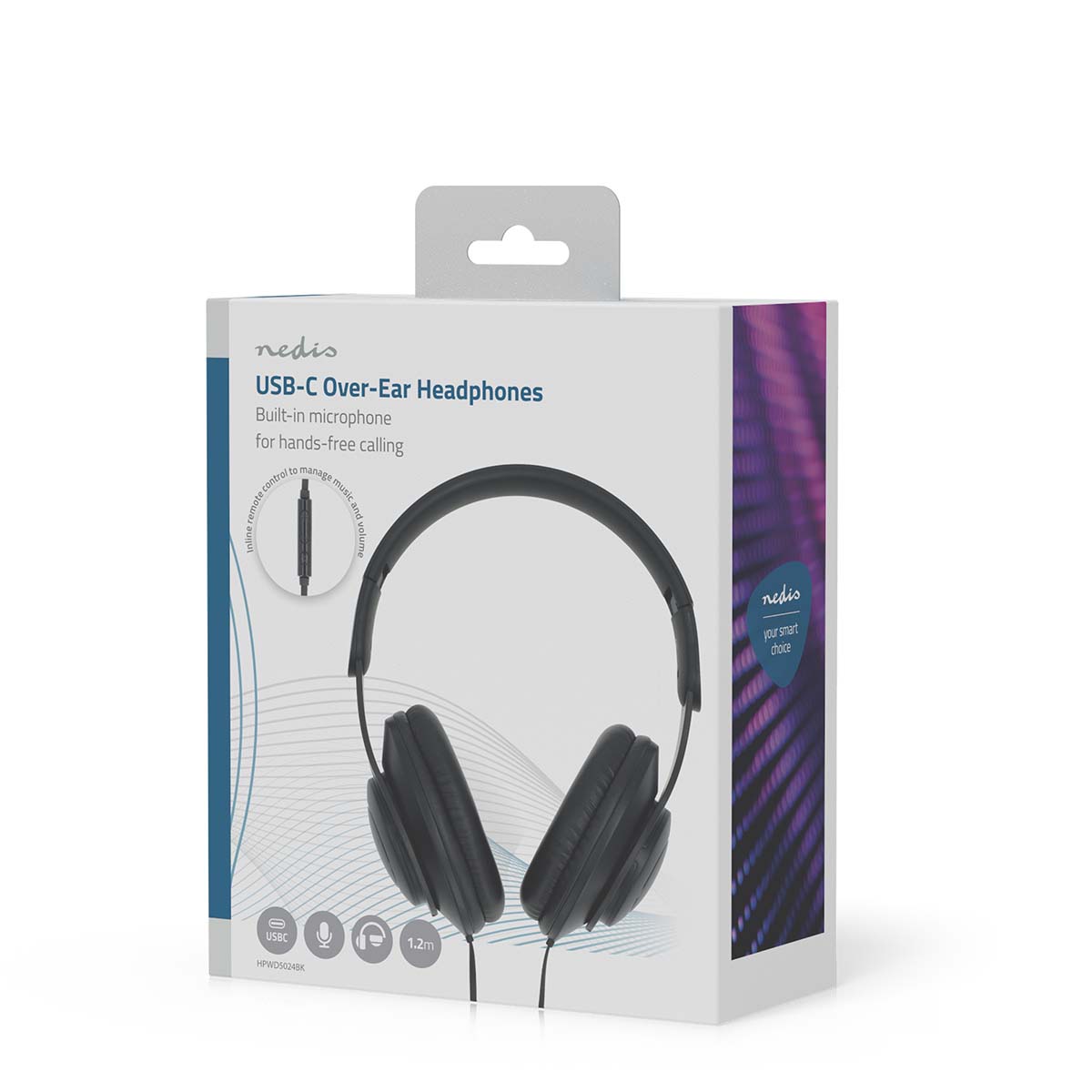 Bedrade Over-ear Koptelefoon | USB-C™ | Kabellengte: 1.20 m | Volumebediening | Zwart - Afbeelding 8