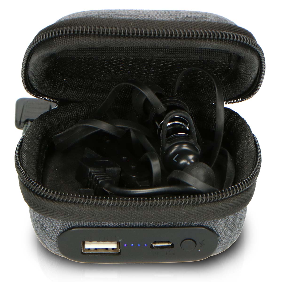 Zweetbestendige Bluetooth® oordopjes inclusief powerbank hoesje Zwart - Afbeelding 3