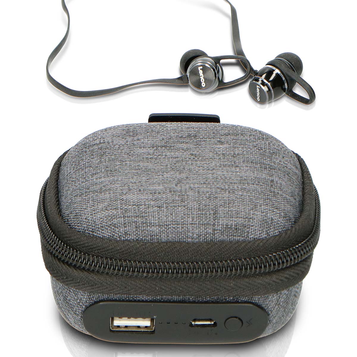 Zweetbestendige Bluetooth® oordopjes inclusief powerbank hoesje Zwart - Afbeelding 5