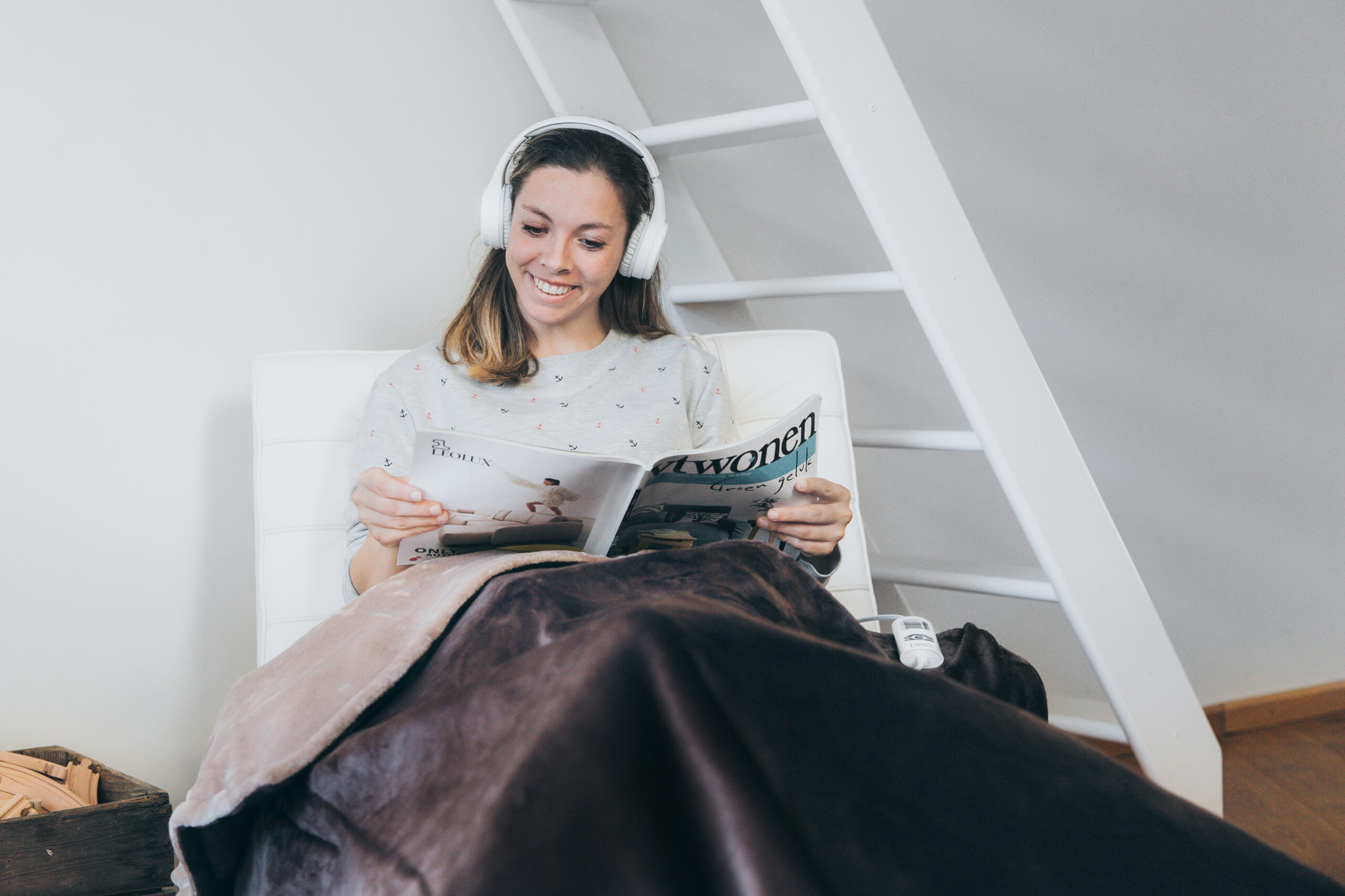 Bluetooth® spatwaterdichte hoofdtelefoon Wit - Afbeelding 8