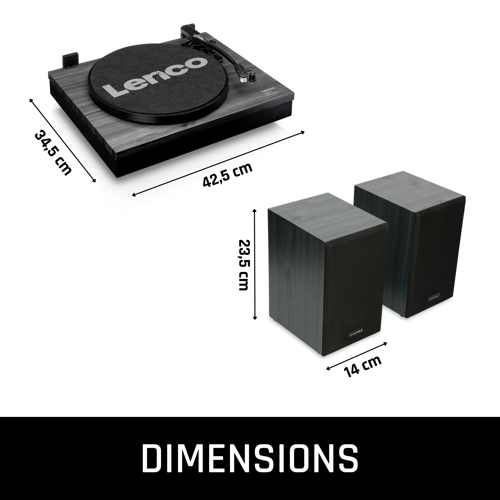 Platenspeler met Bluetooth® en twee externe luidsprekers Zwart - Afbeelding 16