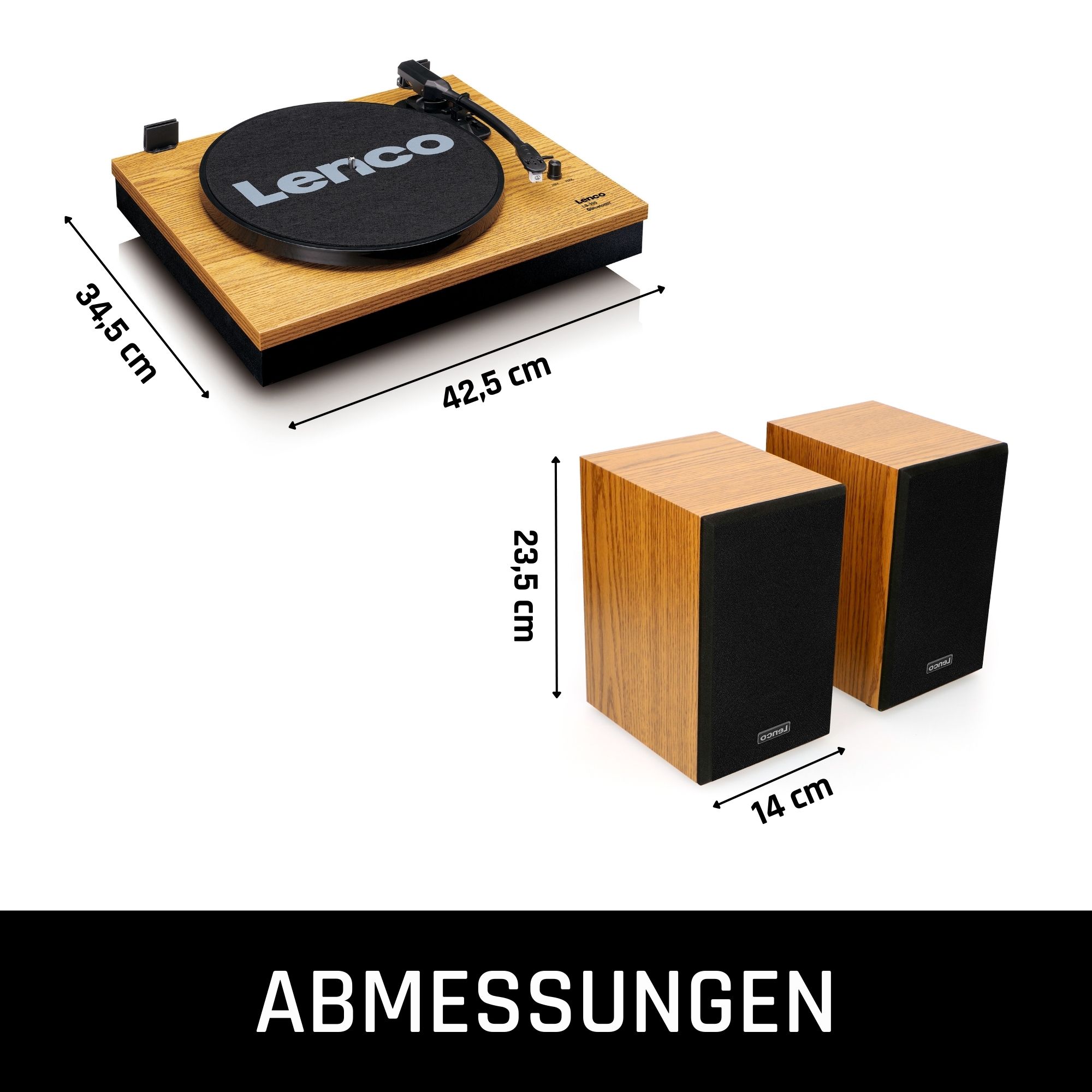 Platenspeler met Bluetooth® en twee aparte luidsprekers Wood - Afbeelding 16