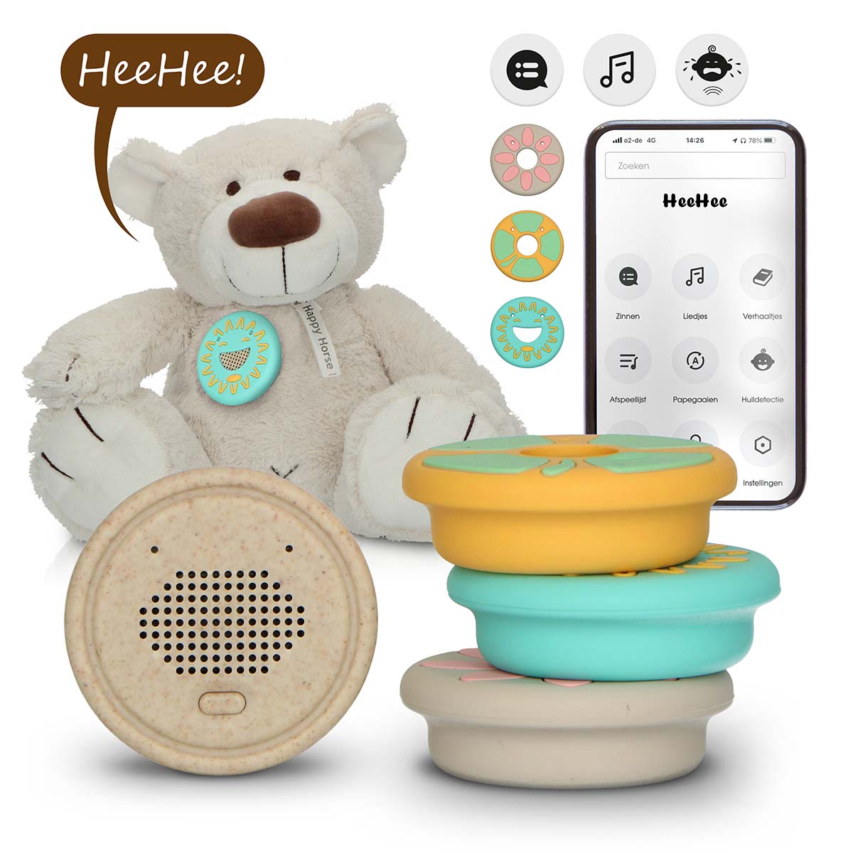 Baby HeeHee + Teddybeer - Chatknop, maakt van je knuffel een interactieve vriend - Afbeelding 11