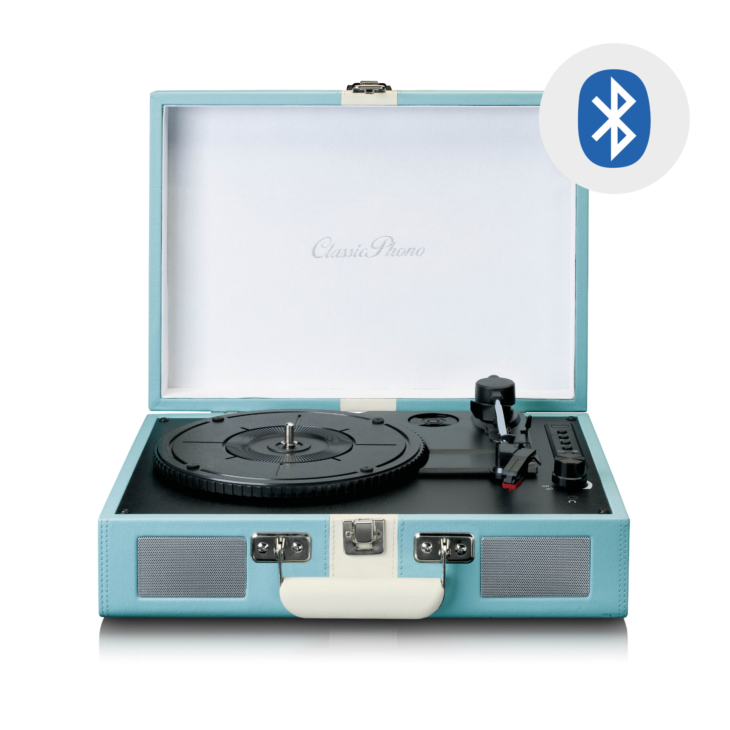 Platenspeler met Bluetooth®-ontvangst en ingebouwde luidsprekers Blauw / Wit - Afbeelding 4