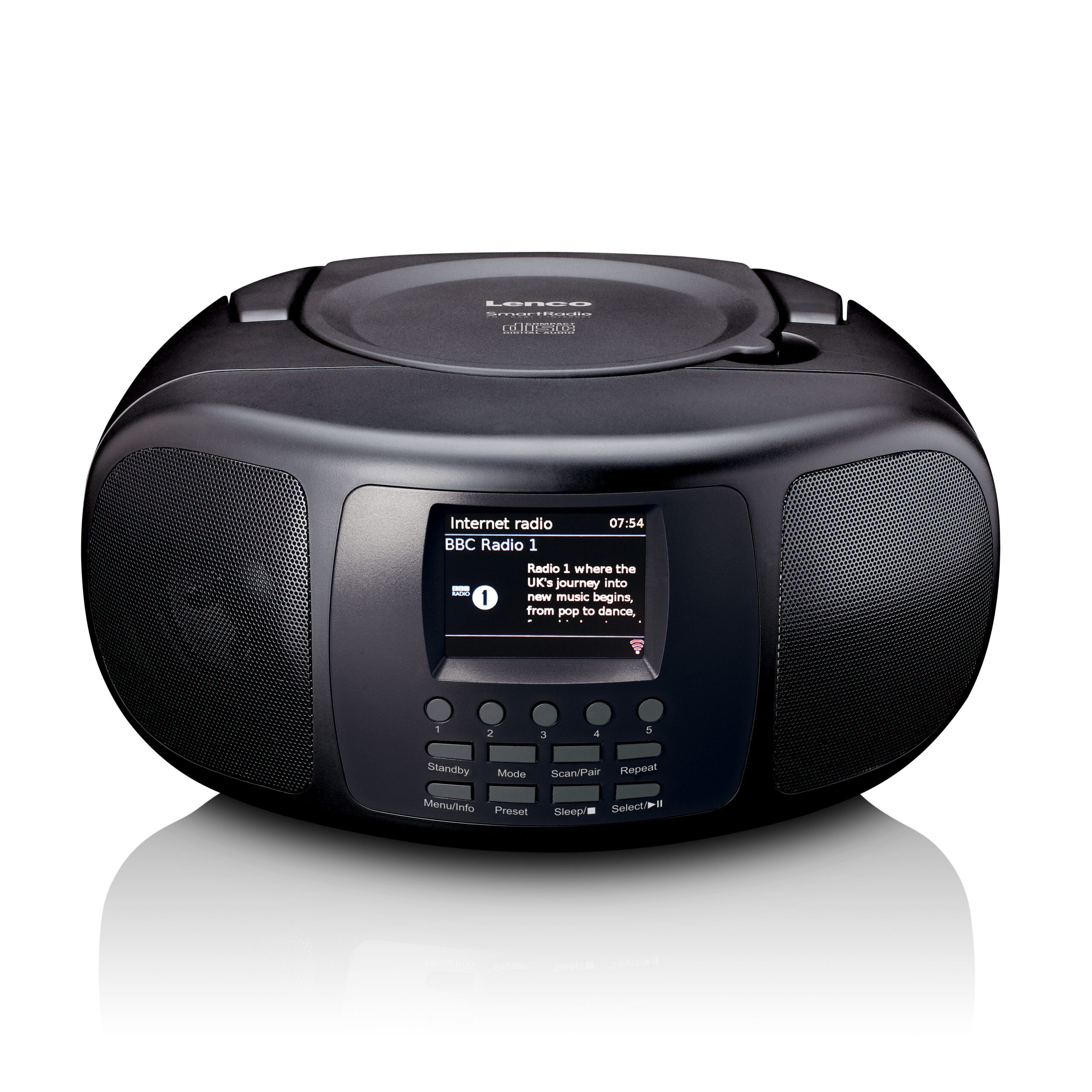 Draagbare internetradio met DAB+/FM, Bluetooth®, CD-speler en groot LCD-kleurenscherm Zwart - Afbeelding 2