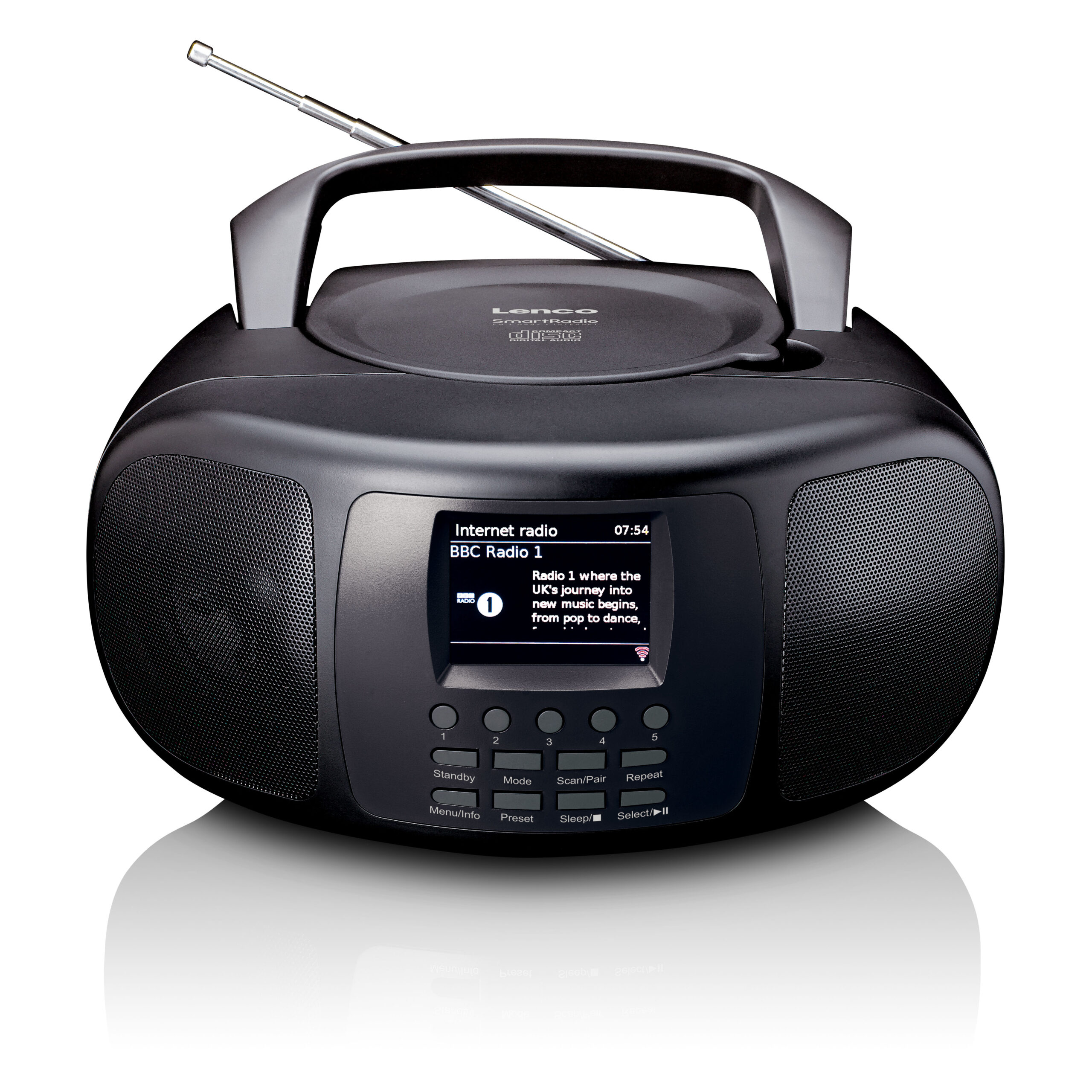 Draagbare internetradio met DAB+/FM, Bluetooth®, CD-speler en groot LCD-kleurenscherm Zwart - Afbeelding 4