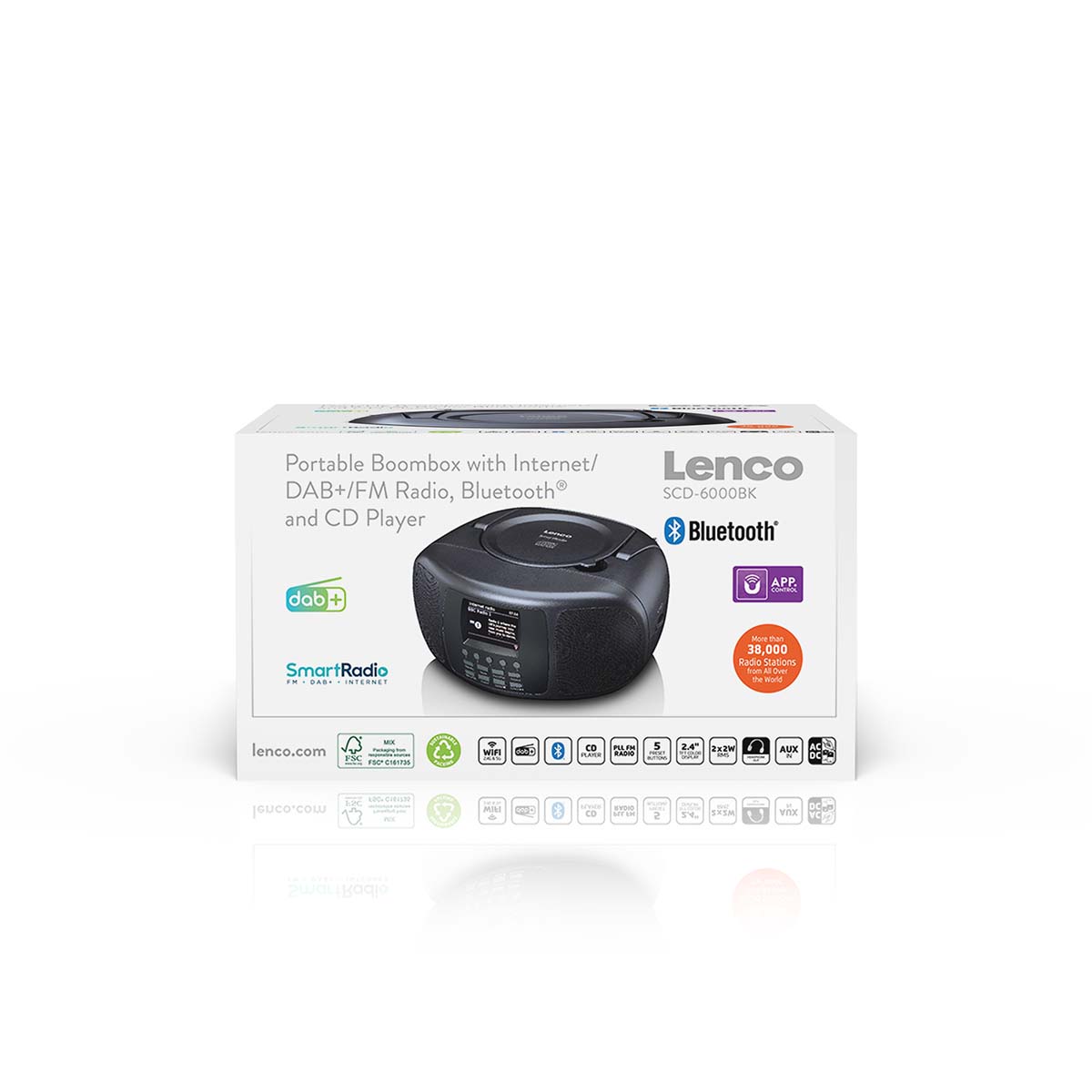 Draagbare internetradio met DAB+/FM, Bluetooth®, CD-speler en groot LCD-kleurenscherm Zwart - Afbeelding 14