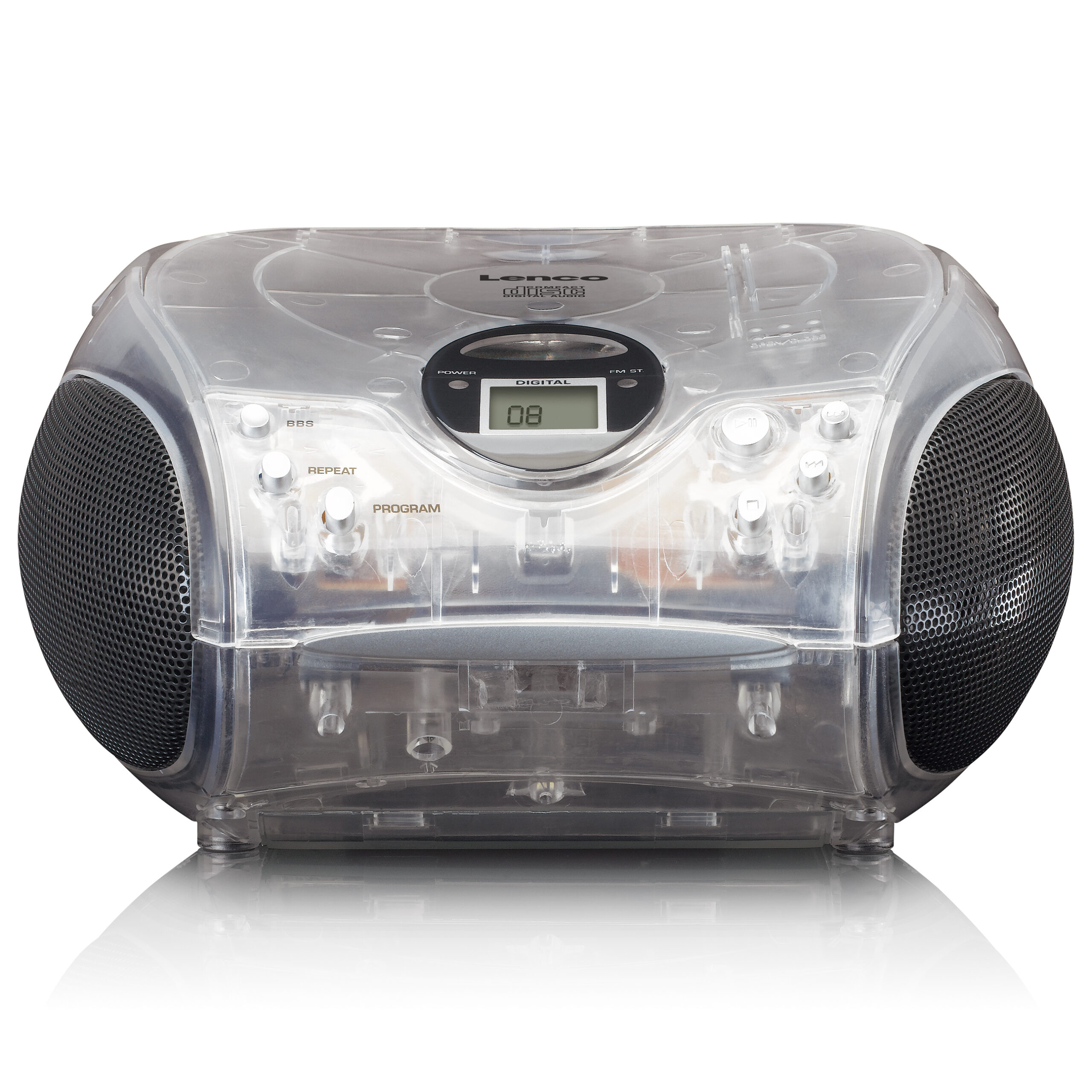 Draagbare stereo FM-radio met CD-speler Transparant - Afbeelding 9