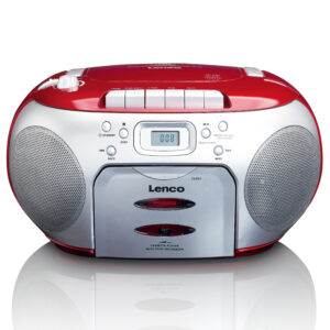 Draagbare FM-radio CD-cassettespeler Rood