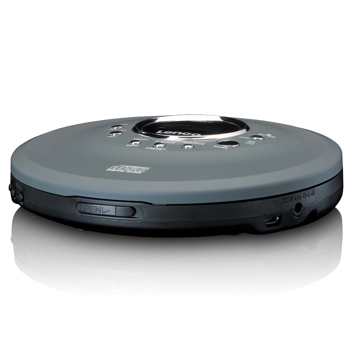 Discman met DAB+ FM-radio oplaadbare batterij Grijs - Afbeelding 4