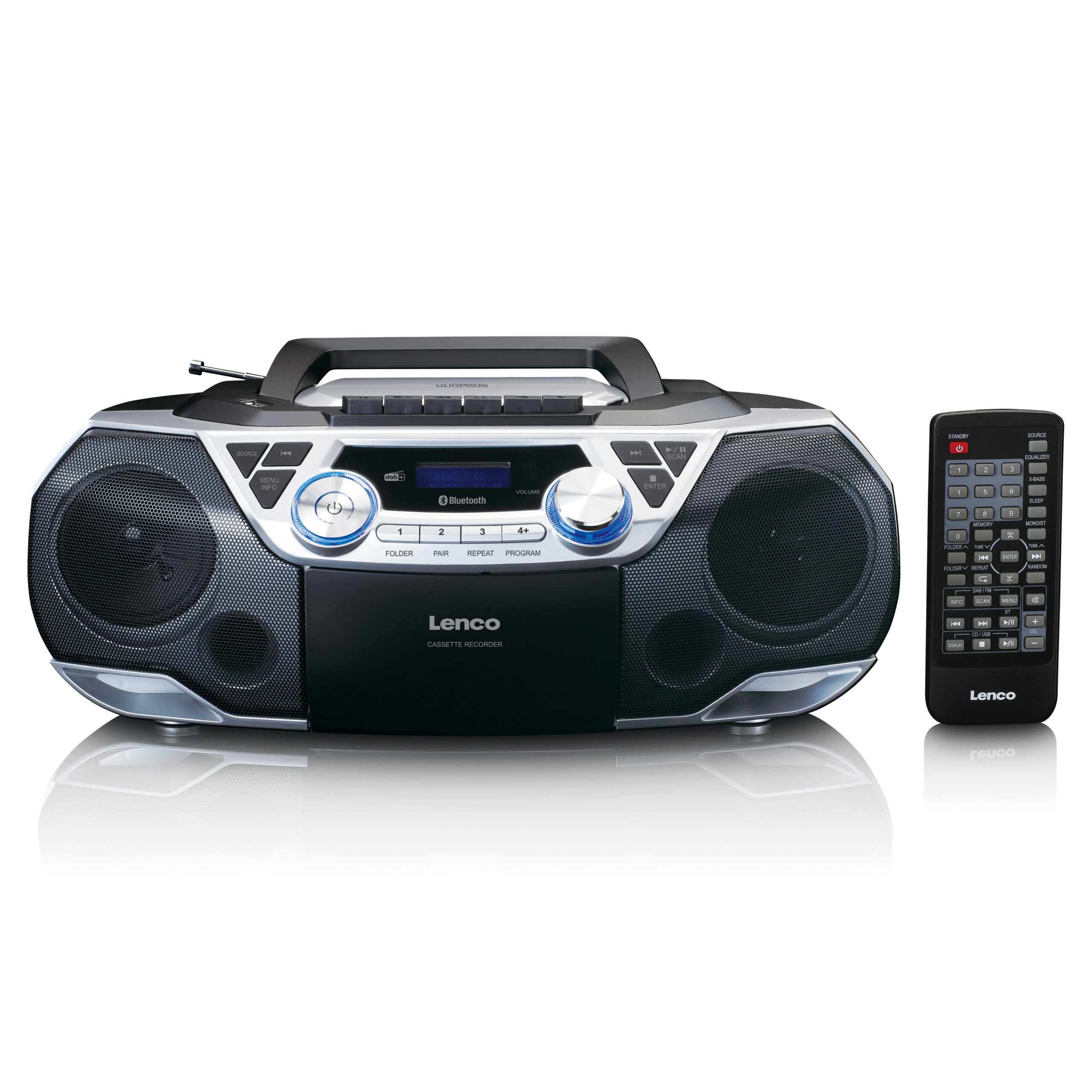 Draagbare Boombox met DAB+/FM-radio, Bluetooth®, CD, cassetterecorder en USB-speler Zilver - Afbeelding 3