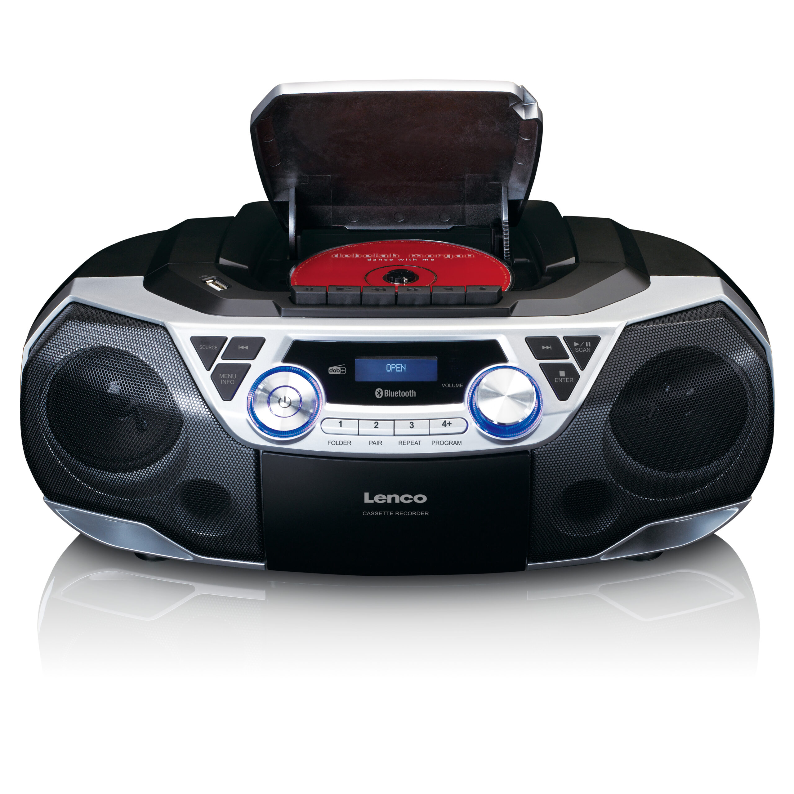 Draagbare Boombox met DAB+/FM-radio, Bluetooth®, CD, cassetterecorder en USB-speler Zilver - Afbeelding 5