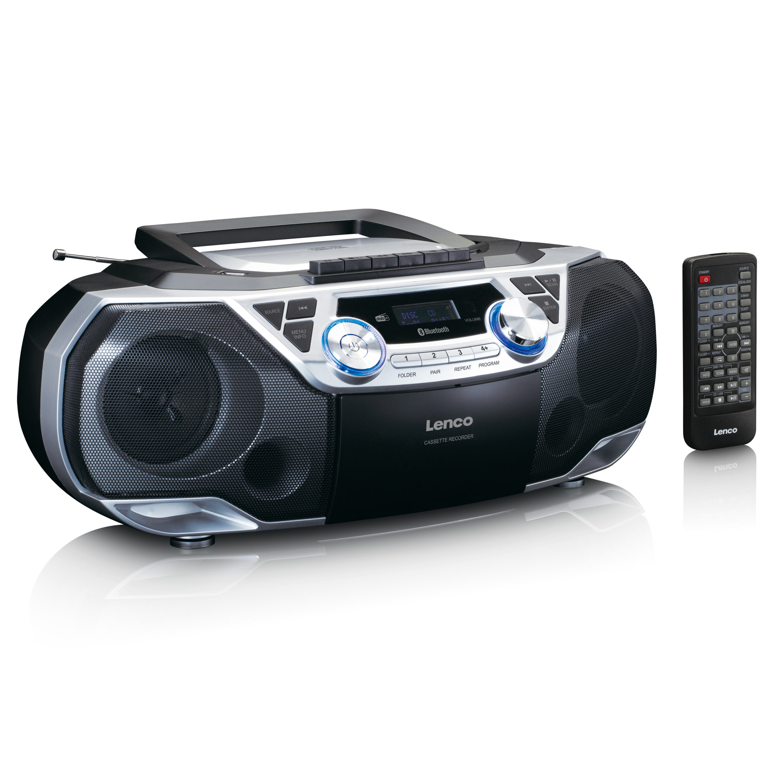 Draagbare Boombox met DAB+/FM-radio, Bluetooth®, CD, cassetterecorder en USB-speler Zilver - Afbeelding 6