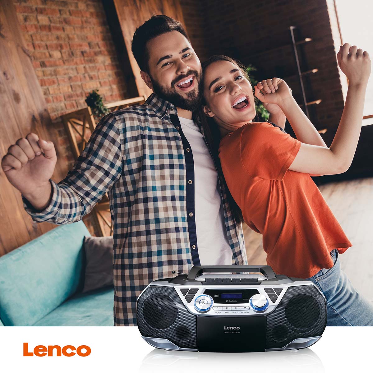 Draagbare Boombox met DAB+/FM-radio, Bluetooth®, CD, cassetterecorder en USB-speler Zilver - Afbeelding 2