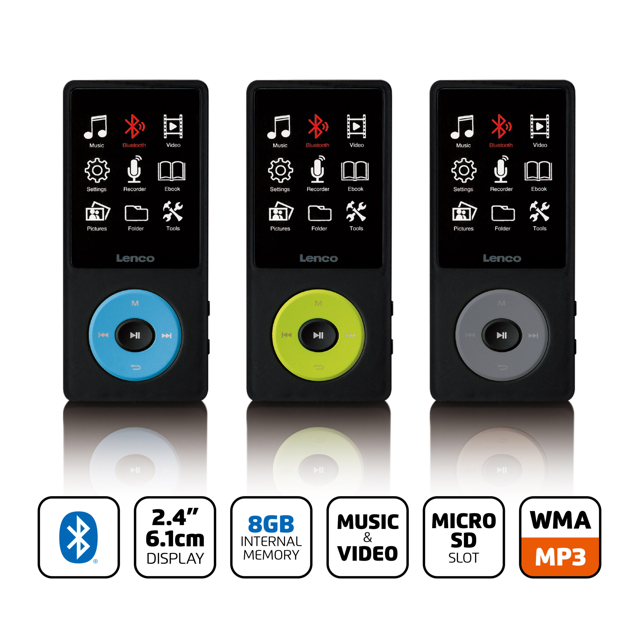 MP3/MP4-speler met Bluetooth® en 8 GB intern geheugen Zwart - Afbeelding 4