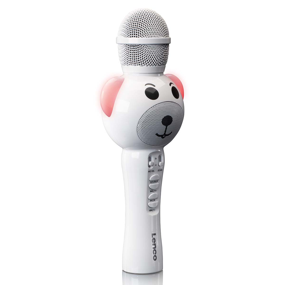 Karaokemicrofoon met Bluetooth® SD-sleuf verlichting Aux Out Wit - Afbeelding 3