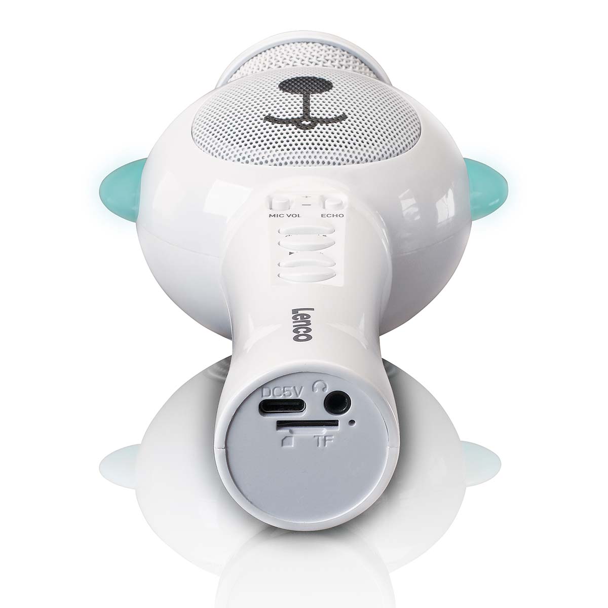 Karaokemicrofoon met Bluetooth® SD-sleuf verlichting Aux Out Wit - Afbeelding 4