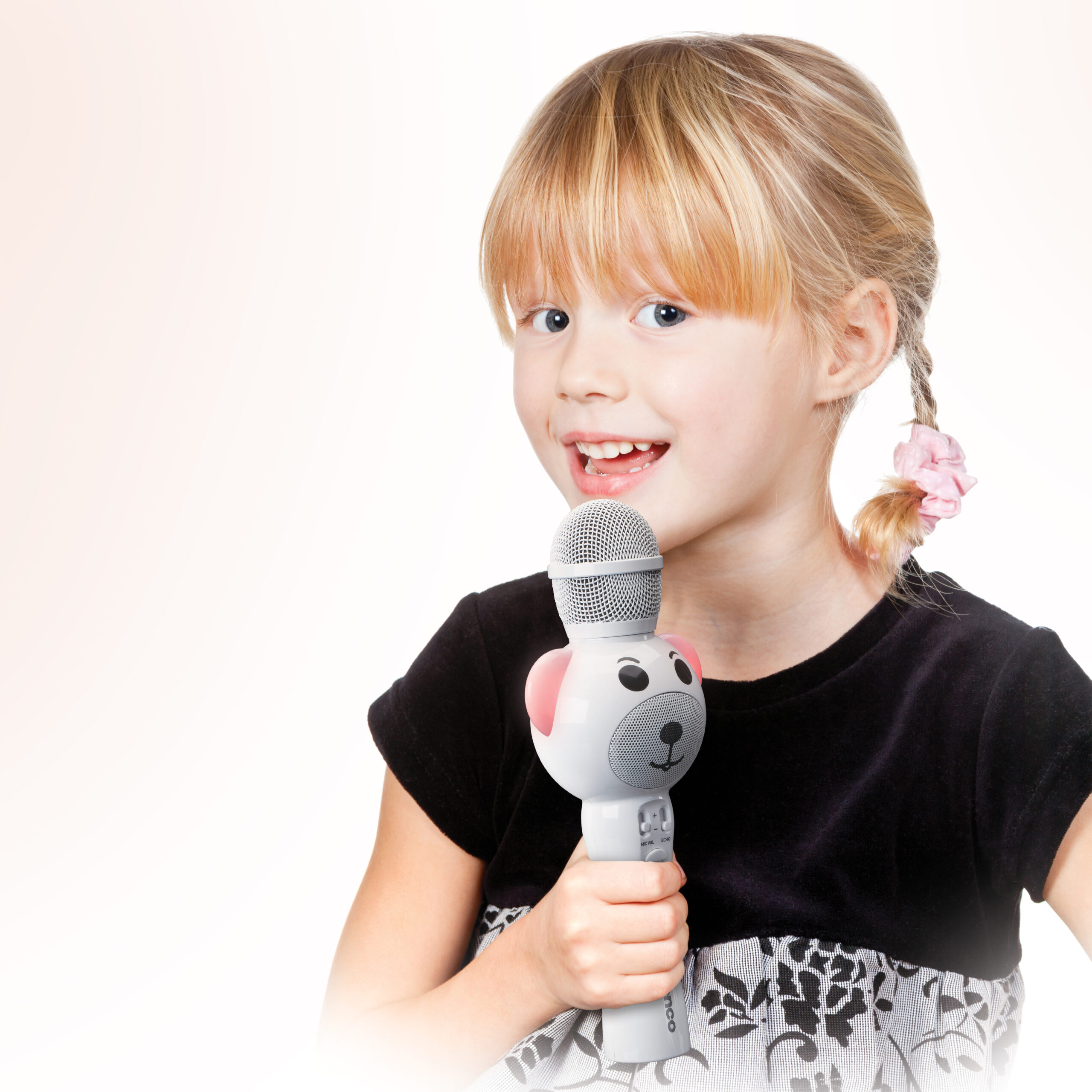 Karaokemicrofoon met Bluetooth® SD-sleuf verlichting Aux Out Wit - Afbeelding 6