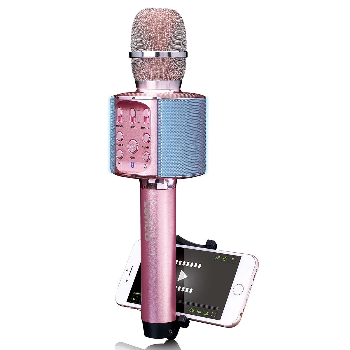 Bluetooth® karaokemicrofoon met luidspreker & verlichting Roze - Afbeelding 2