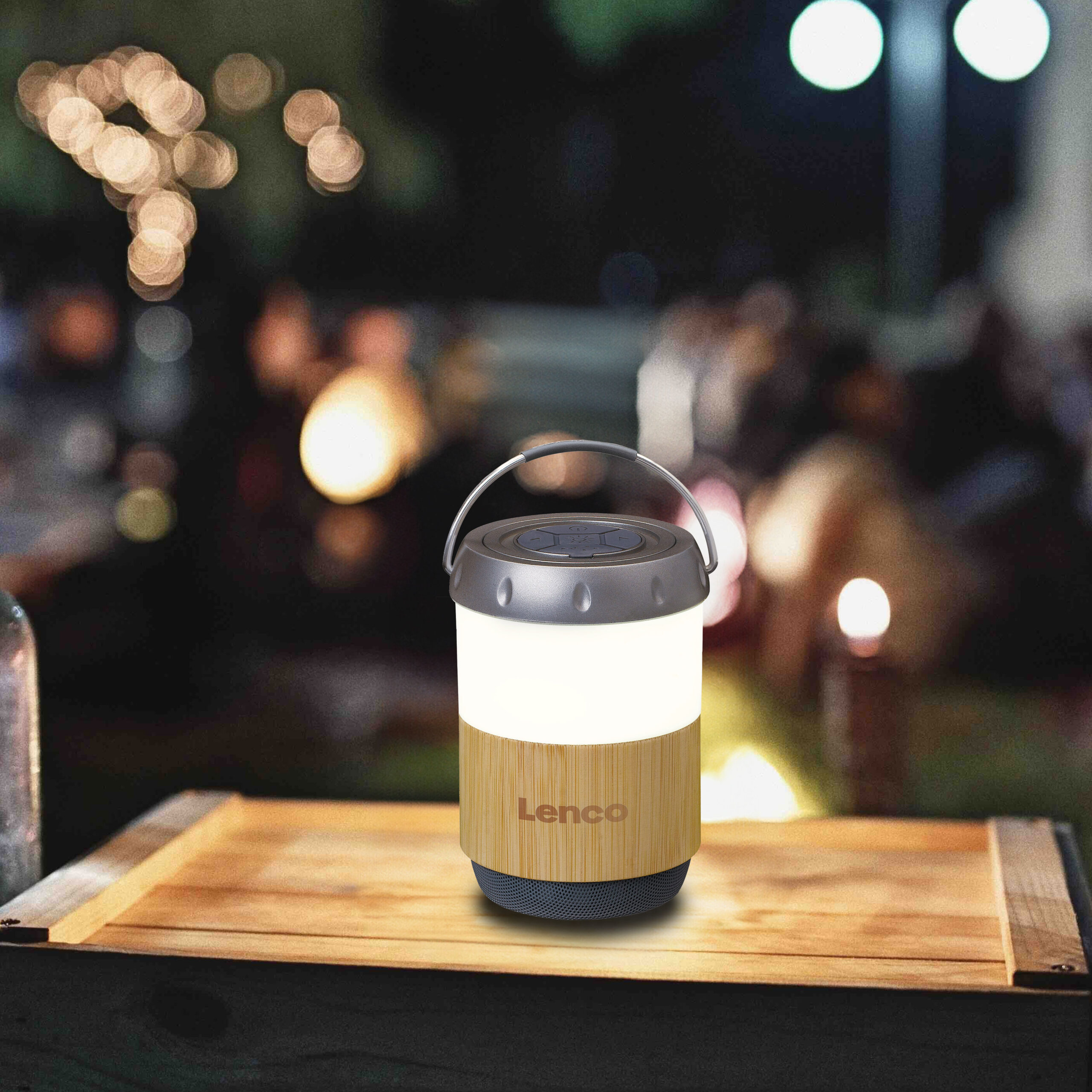 Lantaarn met ingebouwde Bluetooth®-luidspreker Bamboe - Afbeelding 11