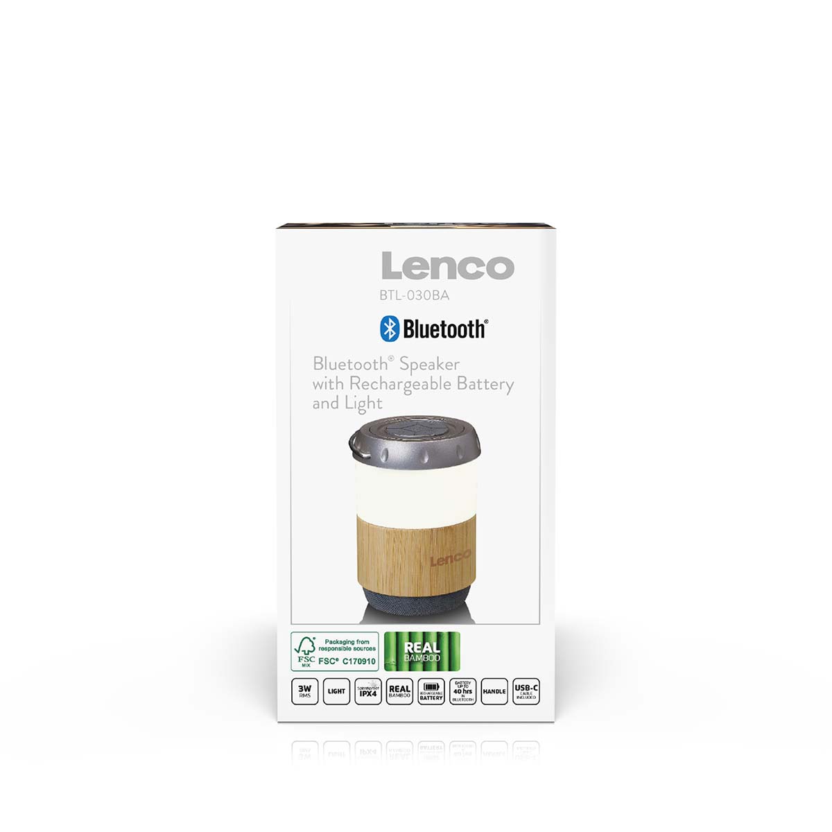 Lantaarn met ingebouwde Bluetooth®-luidspreker Bamboe - Afbeelding 12