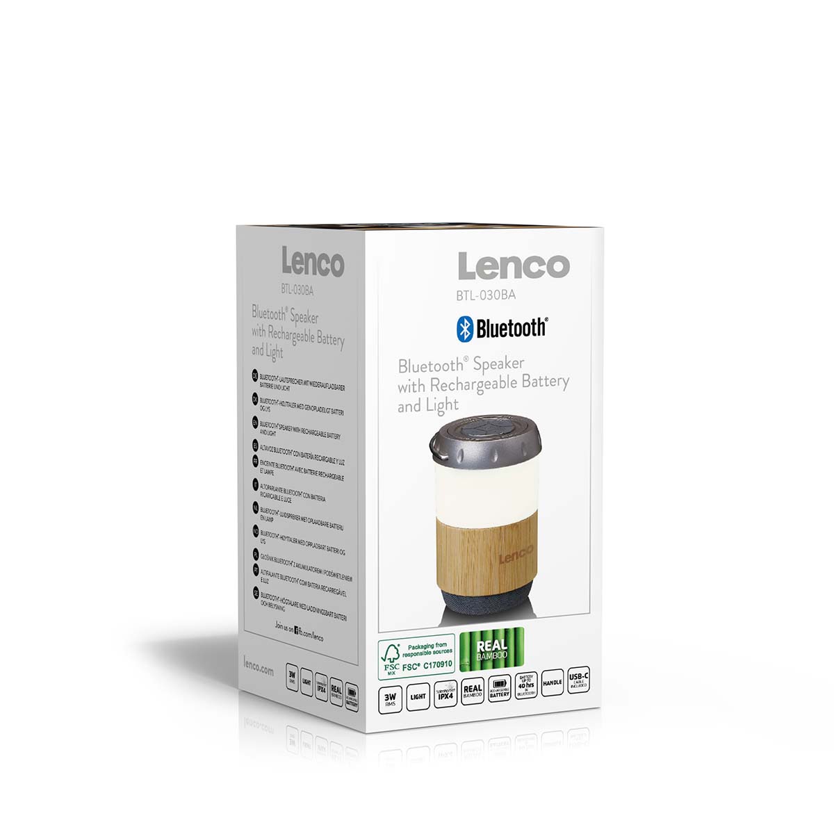 Lantaarn met ingebouwde Bluetooth®-luidspreker Bamboe - Afbeelding 14