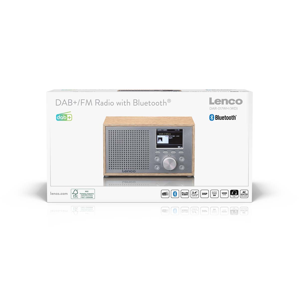 Mono DAB+ FM-radio met Bluetooth® Wood - Afbeelding 6