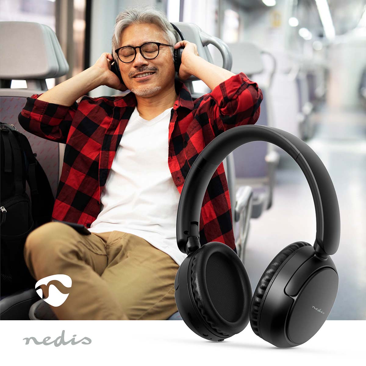 Draadloze Over-ear Koptelefoon | Batterij 1 werkingstijd standaard verbruik: 720 min | Ingebouwde microfoon | Drukbediening | Ondersteuning voor spraakbesturing | Volumebediening | Zwart - Afbeelding 2