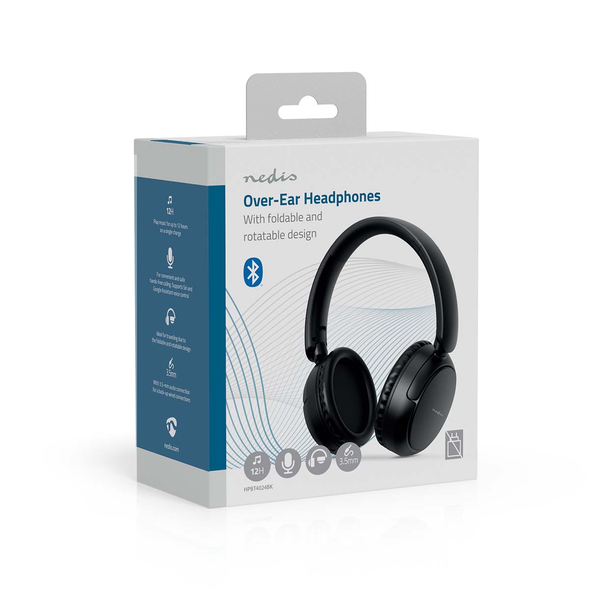 Draadloze Over-ear Koptelefoon | Batterij 1 werkingstijd standaard verbruik: 720 min | Ingebouwde microfoon | Drukbediening | Ondersteuning voor spraakbesturing | Volumebediening | Zwart - Afbeelding 9