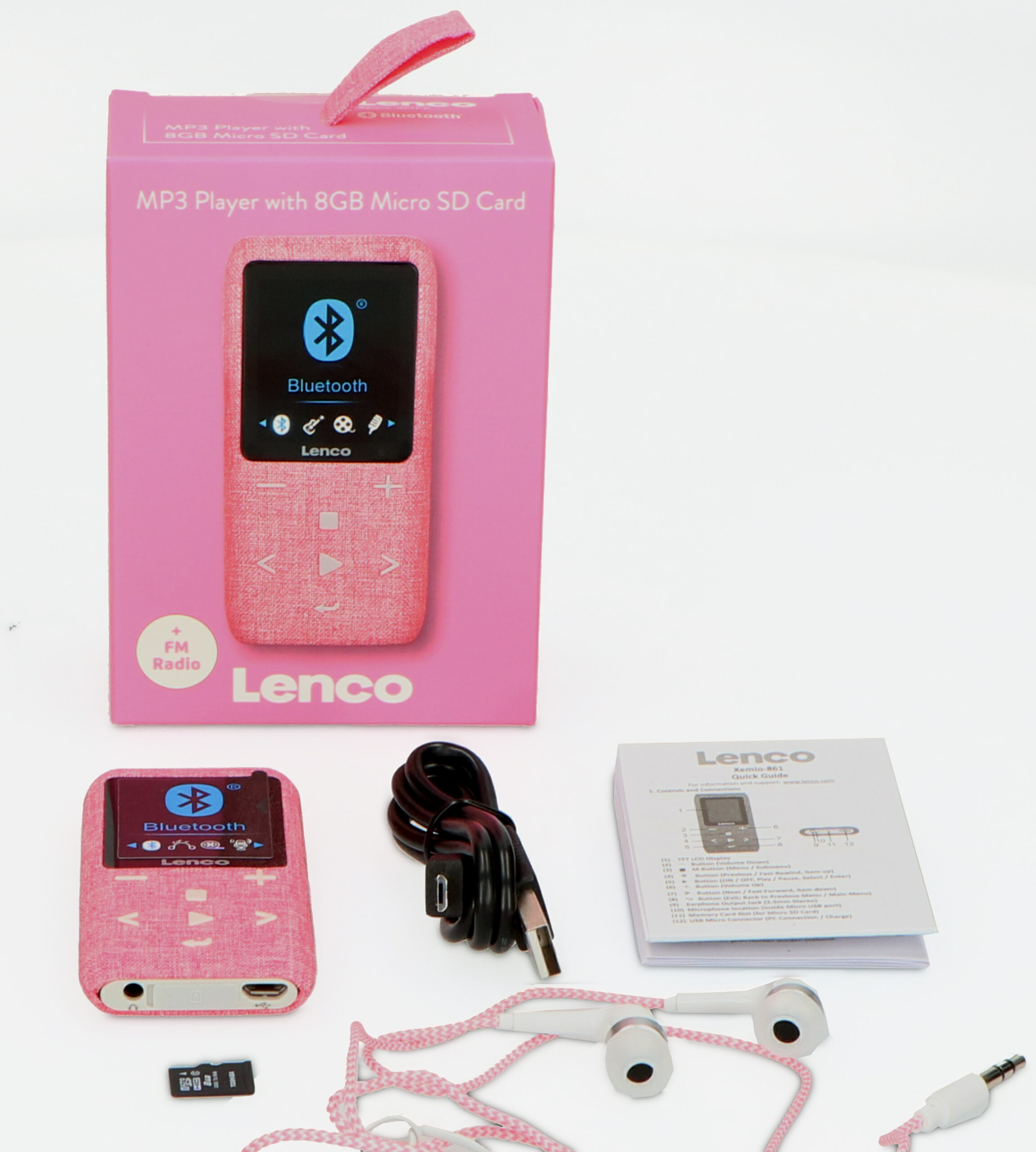 MP3/MP4-speler met Bluetooth® 8 GB Micro SD-kaart Roze - Afbeelding 11
