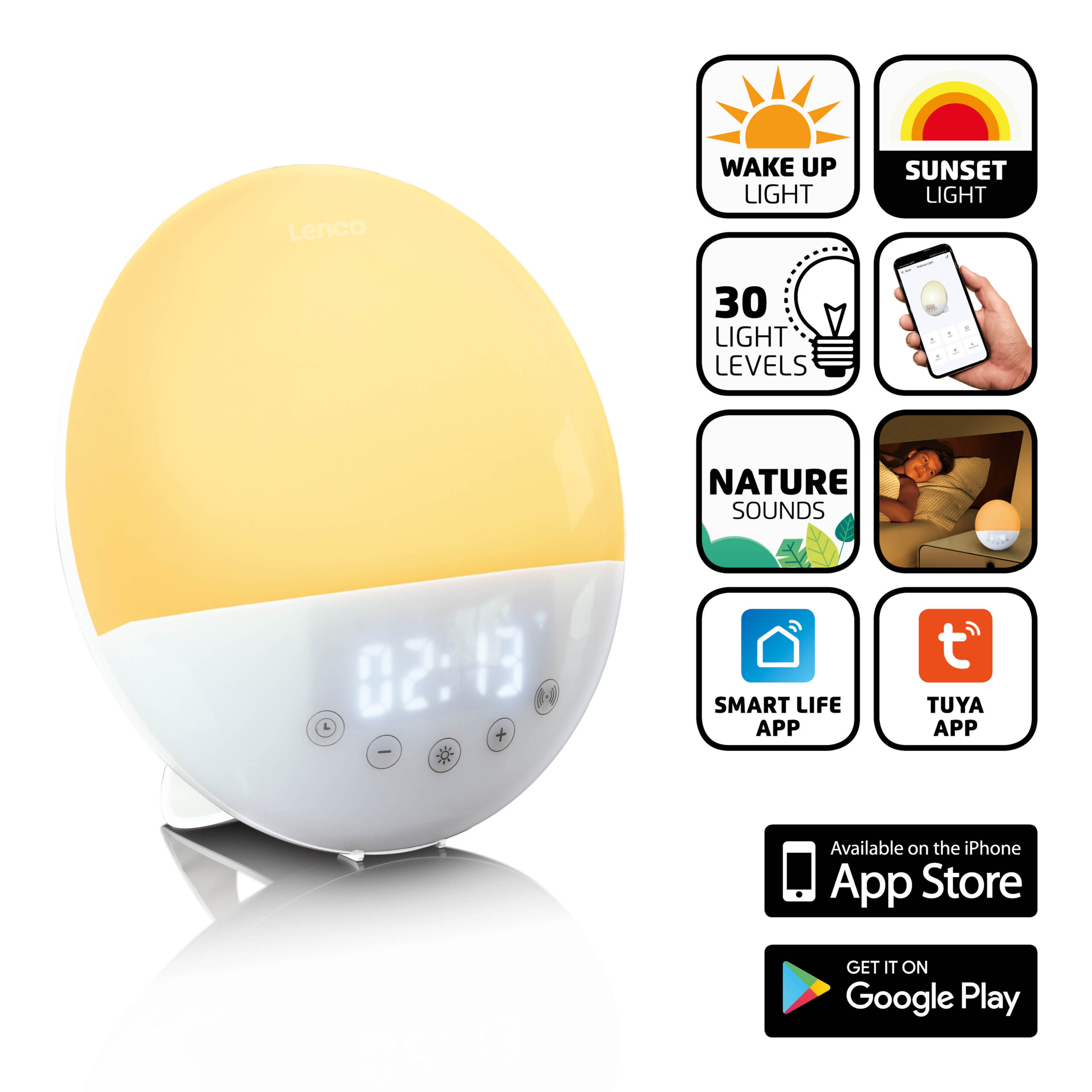 Slimme wekkerradio met weklicht Multi colour - Afbeelding 9