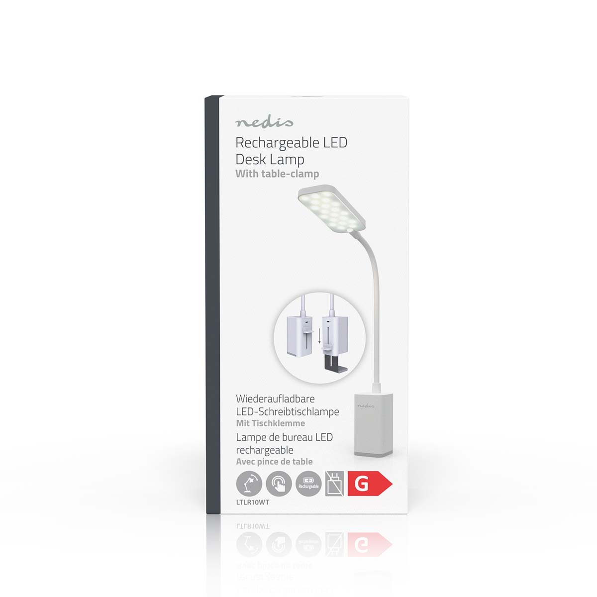 LED-Bureaulamp | Dimbaar | 1 Lichtmodus | 90 lm | Oplaadbaar | Aanraakfunctie | Wit - Afbeelding 10