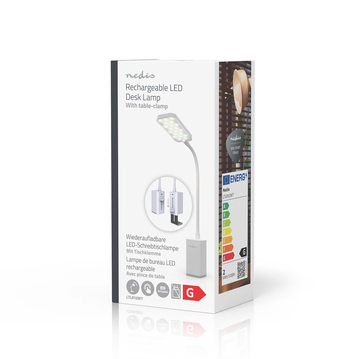 LED-Bureaulamp | Dimbaar | 1 Lichtmodus | 90 lm | Oplaadbaar | Aanraakfunctie | Wit - Afbeelding 11