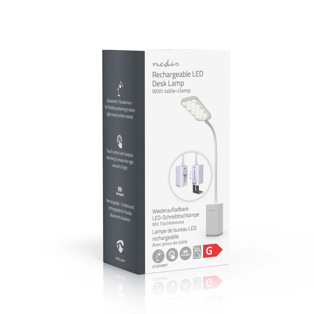 LED-Bureaulamp | Dimbaar | 1 Lichtmodus | 90 lm | Oplaadbaar | Aanraakfunctie | Wit - Afbeelding 12