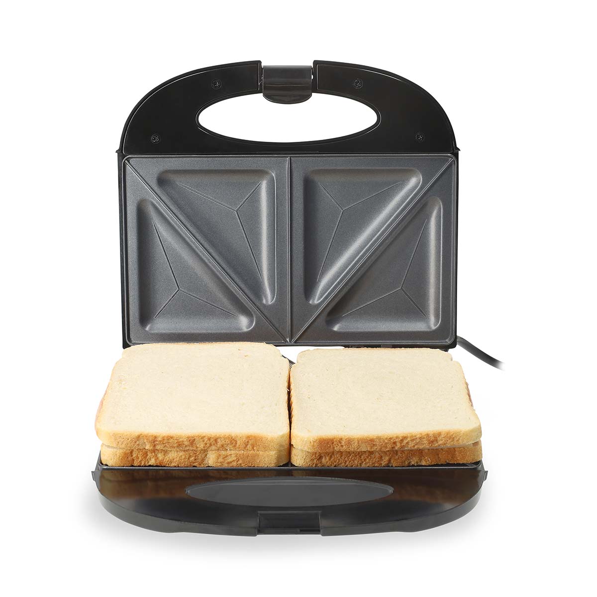 Sandwichmaker | 750 W | Sandwichplaten | Automatische temperatuurregeling | Anti-aanbaklaag | Zwart - Afbeelding 5