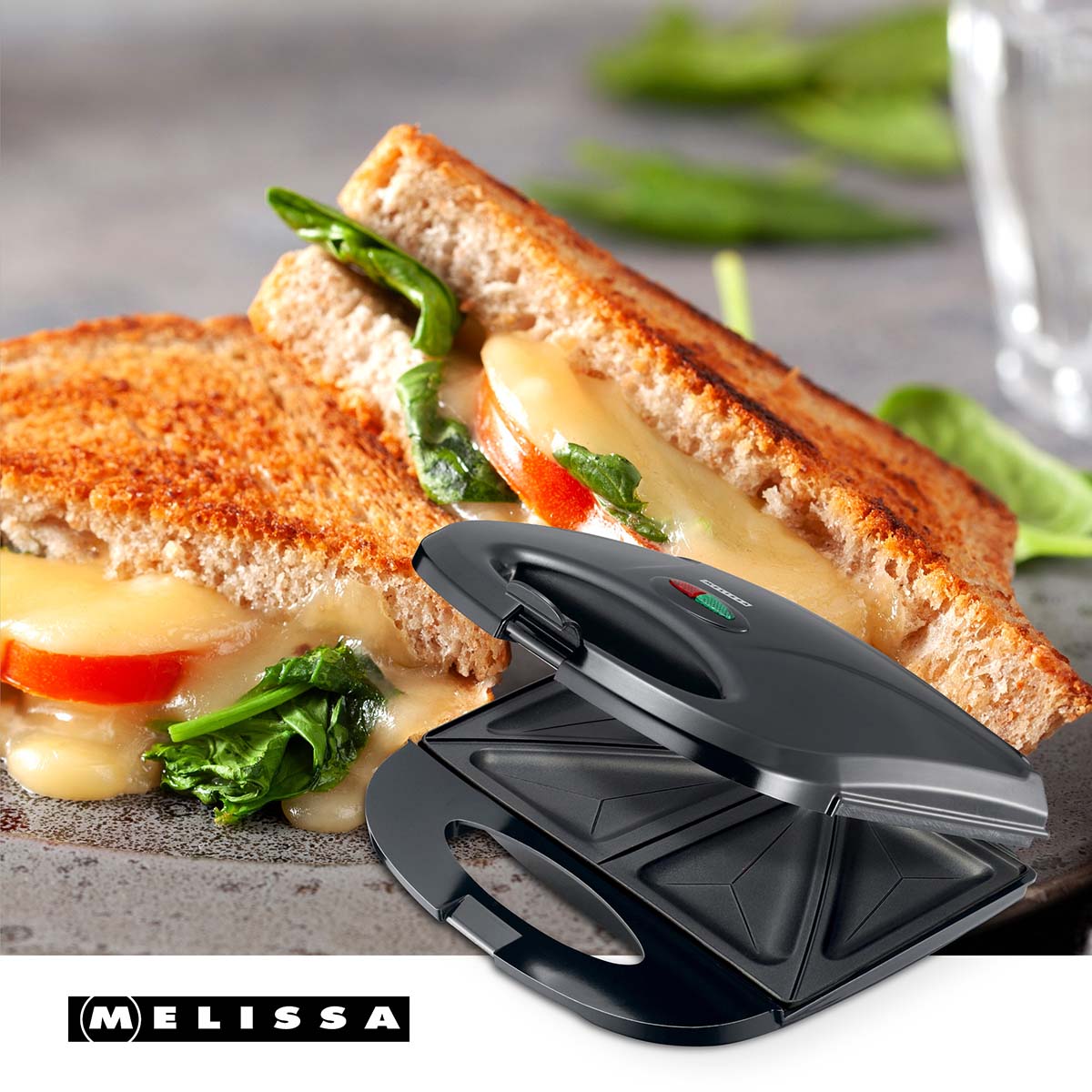 Sandwichmaker | 750 W | Sandwichplaten | Automatische temperatuurregeling | Anti-aanbaklaag | Zwart - Afbeelding 2