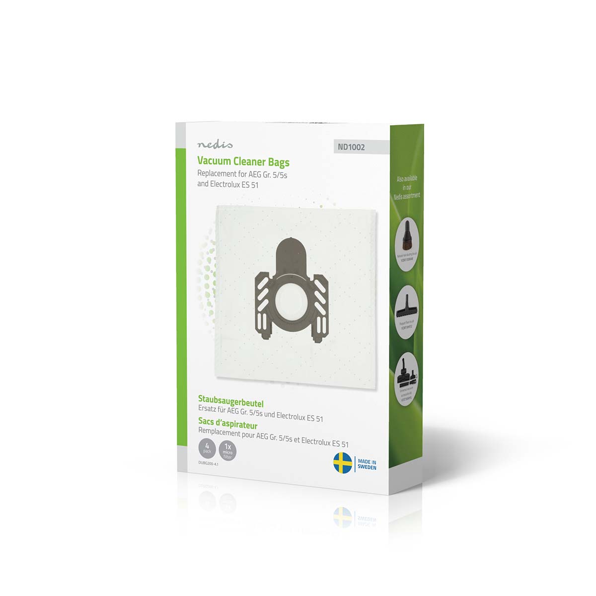 Stofzuigerzak | 4 Stuks | Synthetisch | Meest verkocht voor: AEG Gr. 5/5s and Electrolux ES 51 / AEG GR5 / Electrolux E51 | Wit - Afbeelding 4