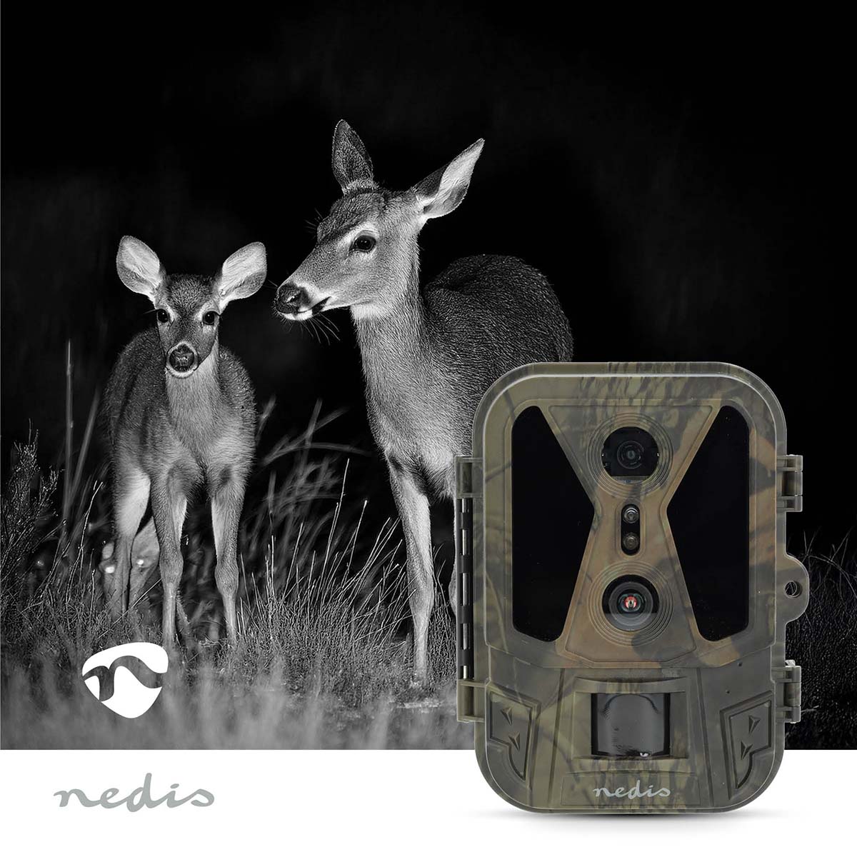 Wildcamera | 4K@10fps | 50 MPixel | 8 MPixel CMOS | IP65 | Zwart No-Glow IR | Nachtzicht | Kijkhoek: 100 ° | Bewegingssensor | Detectiehoek: 120 ° | Detectiebereik: 25 m | Schermdiagonaal: 2.40 " | LCD-Scherm | Bruin / Groen - Afbeelding 2