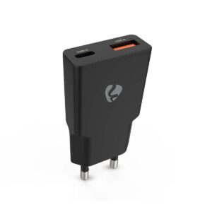 Oplader | 30 W | GaN | PD3.0 | 1.5 / 2.0 / 2.5 / 3.0 A | Outputs: 2 | USB-A / USB-C™ | Automatische Voltage Selectie | Zwart