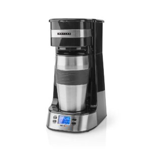 Eenkops koffiezetapparaat | 0,4 l | 750 W | Timerfunctie | Geïsoleerde reisbeker | Automatische uitschakeling | LCD-scherm | Zwart
