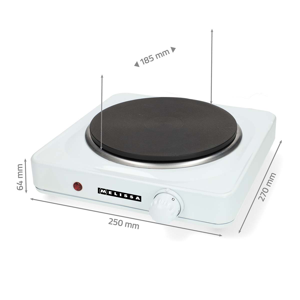 Elektrische kookplaat | 1500 W | Ø 18,5 cm | 6 warmtestanden | Antislipvoetjes | Wit - Afbeelding 8